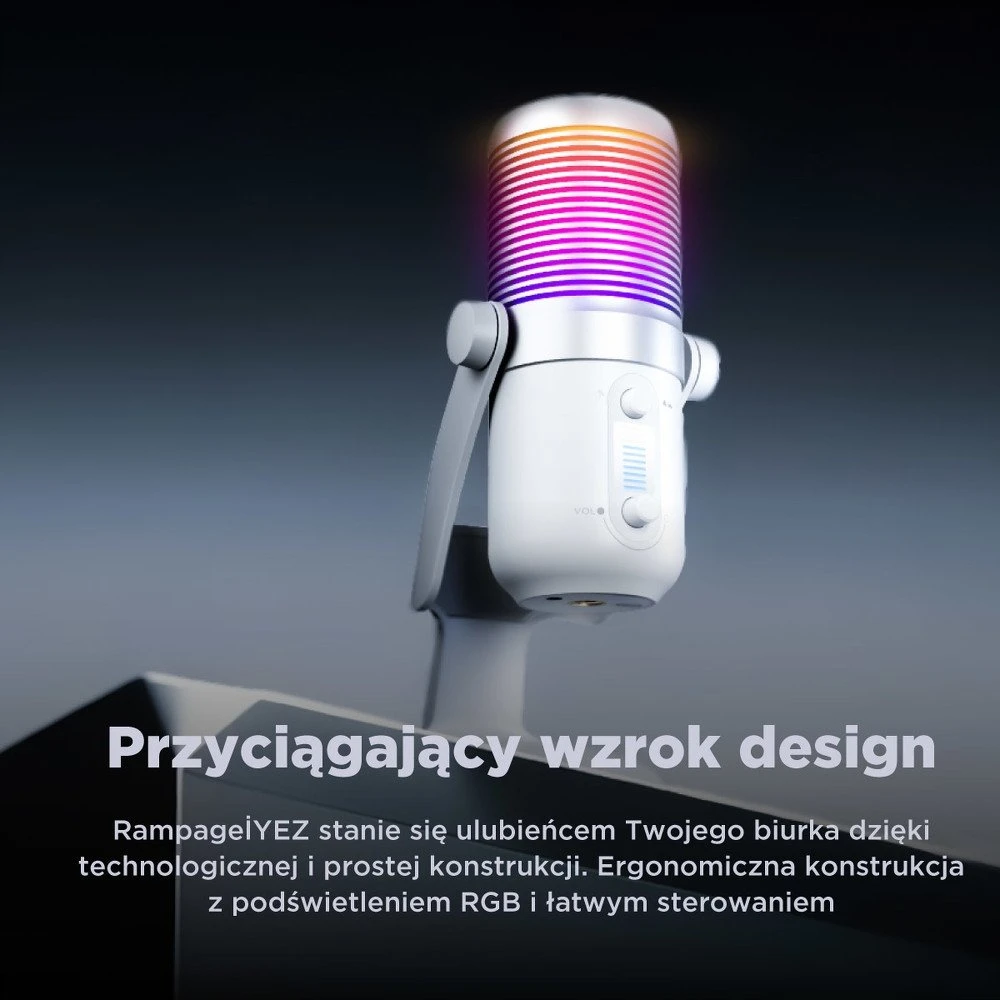 Rampage Diyez RGB USB-C balta