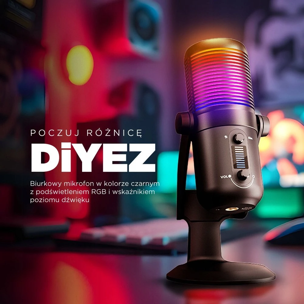 Rampage Diyez RGB USB-C juoda
