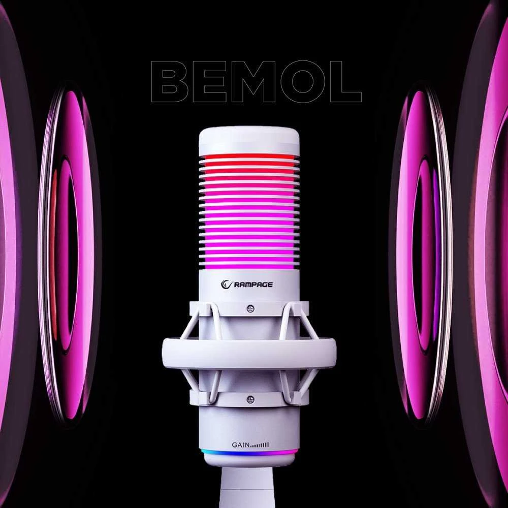 „Rampage Bemol RGB USB-C“ balta
