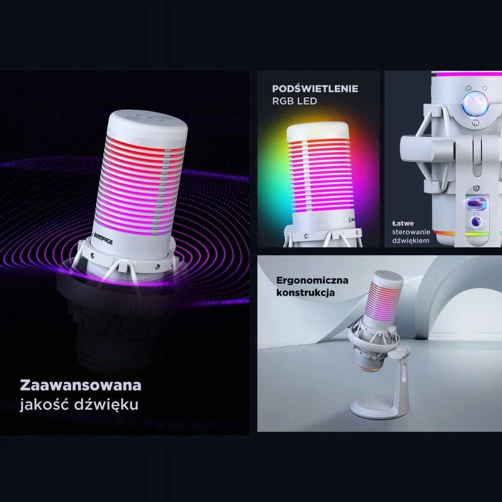 „Rampage Bemol RGB USB-C“ balta