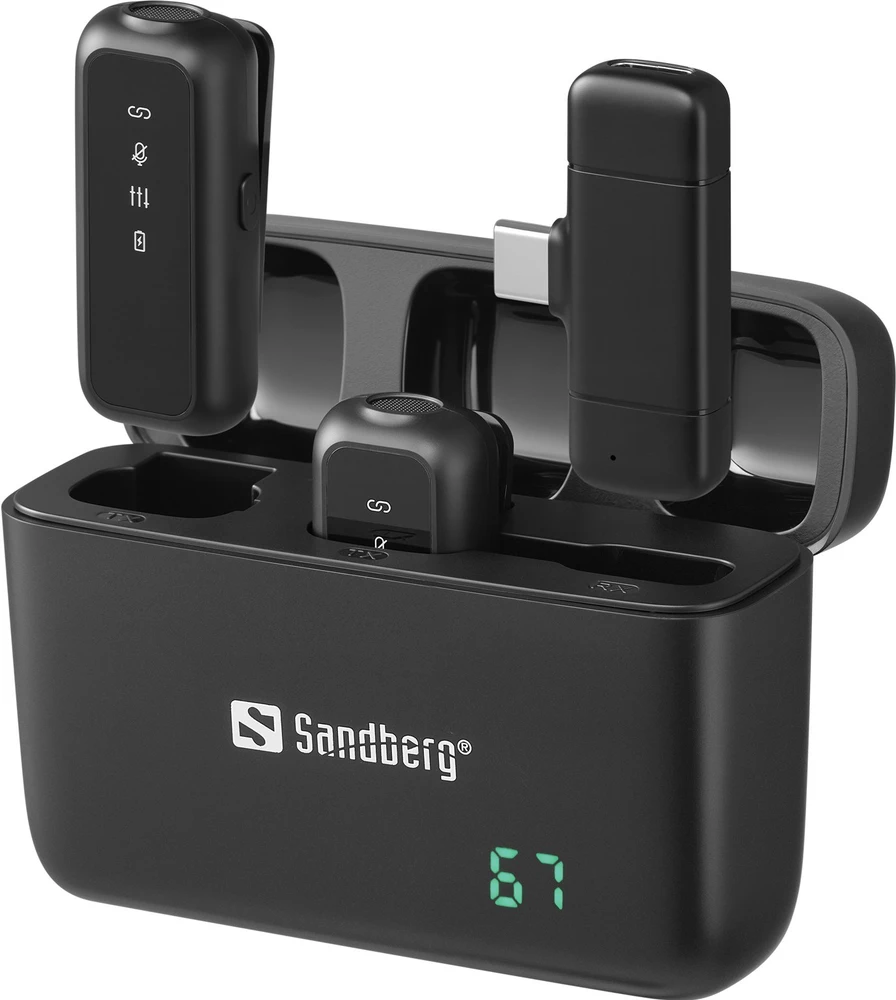 Sandberg Streamer USB-C belaidis mikrofonas x2 (126-55)