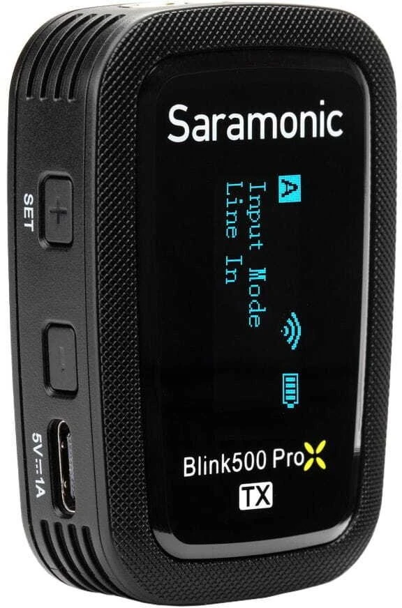 Mikrofono Siųstuvas - Saramonic Blink500 ProX TX 100m Nuotolis 10h Baterijos Gyvavimo Trukmė OLED Ekranas