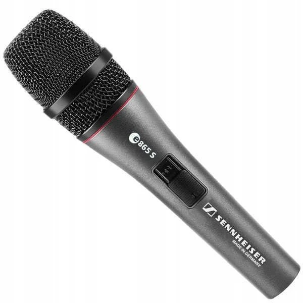 „Sennheiser E865-S“ – superkardioidinis kondensatorinis vokalinis mikrofonas, versija su įjungimo/išjungimo jungikliu