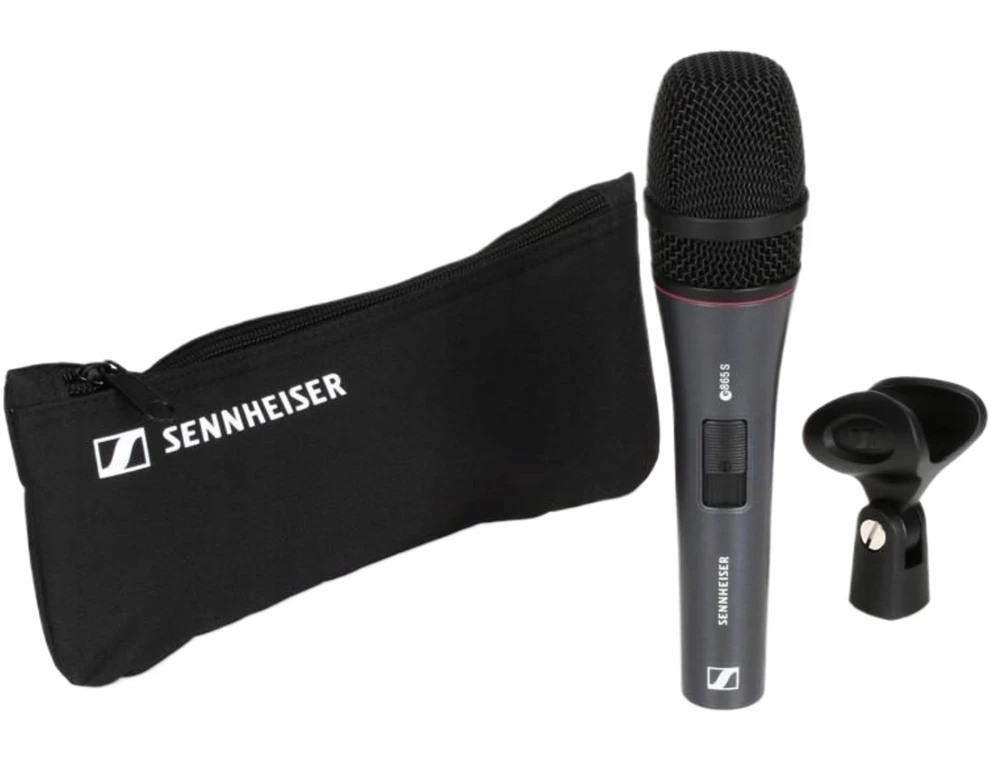 „Sennheiser E865-S“ – superkardioidinis kondensatorinis vokalinis mikrofonas, versija su įjungimo/išjungimo jungikliu