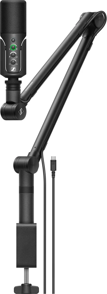 „Sennheiser Profile Streaming Set“ – USB-C mikrofonas su reguliuojamu laikikliu, skirtas transliacijoms podcast'uose ir transliacijoms