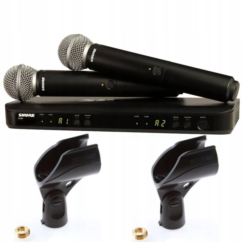 „Shure BLX288E/SM58-H8E“ – belaidė sistema su imtuvu ir dviem SM58 mikrofonais