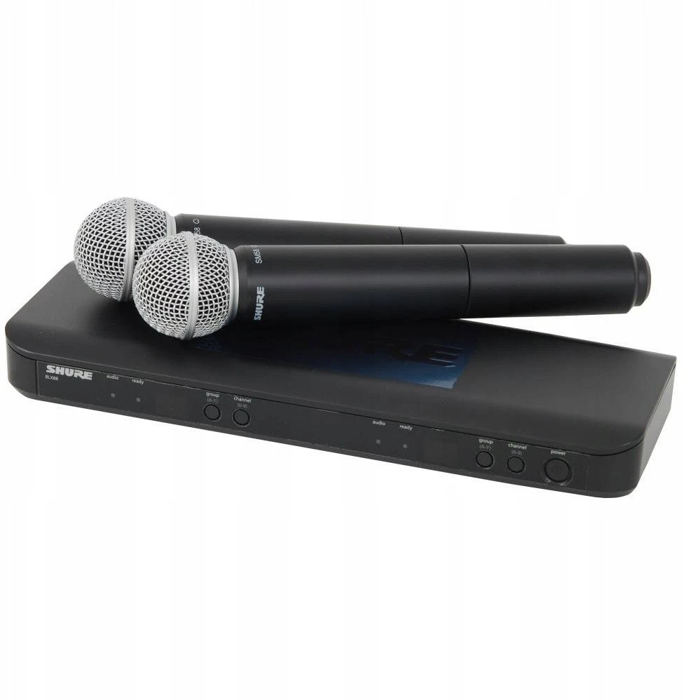 „Shure BLX288E/SM58-H8E“ – belaidė sistema su imtuvu ir dviem SM58 mikrofonais