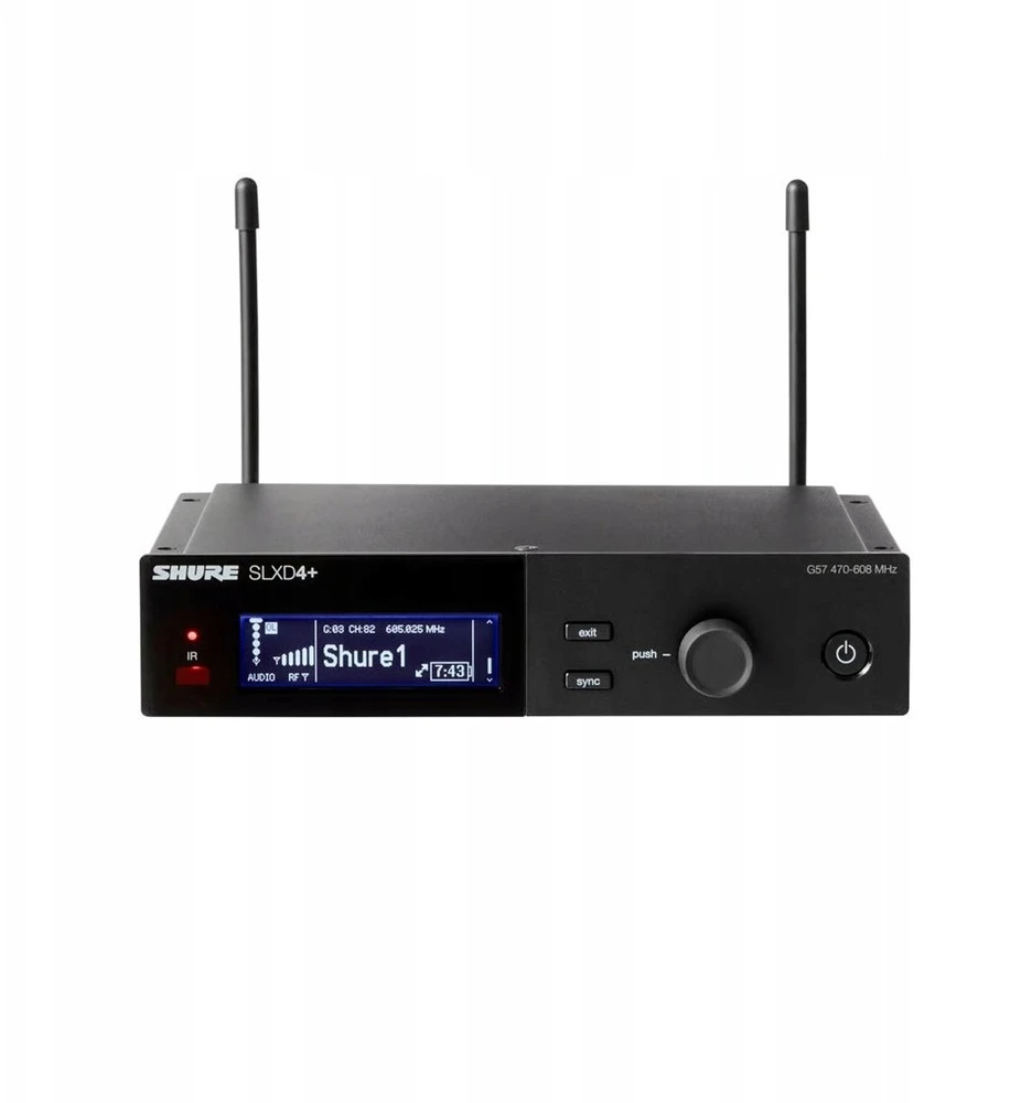 „Shure SLXD24+E/58-G65“ – skaitmeninė belaidė sistema su rankiniu siųstuvu/mikrofonu (470–606 MHz)