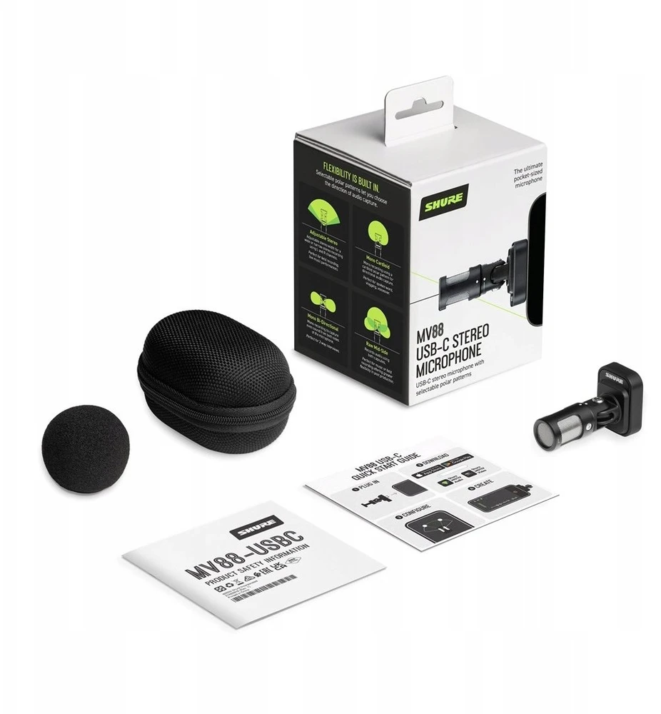 „Shure MV88-USBC“ – stereofoninis mikrofonas su USB-C jungtimi
