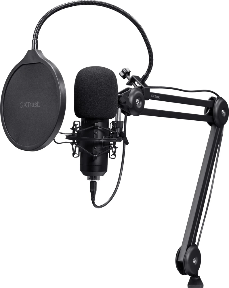 TRUST GXT 270 Emita II+ mikrofonas su reguliuojamu laikikliu | USB