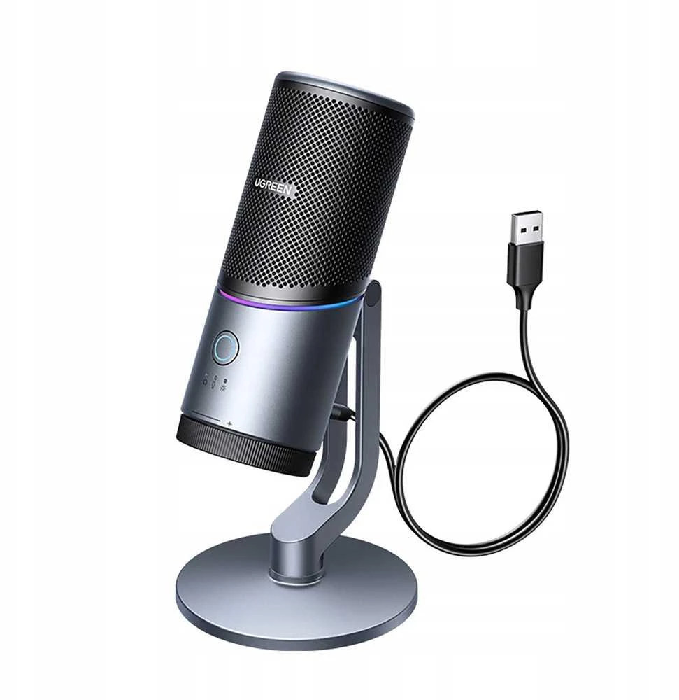Ugreen Stalinis USB-C mikrofonas 24bit/96kHz su RGB apšvietimu