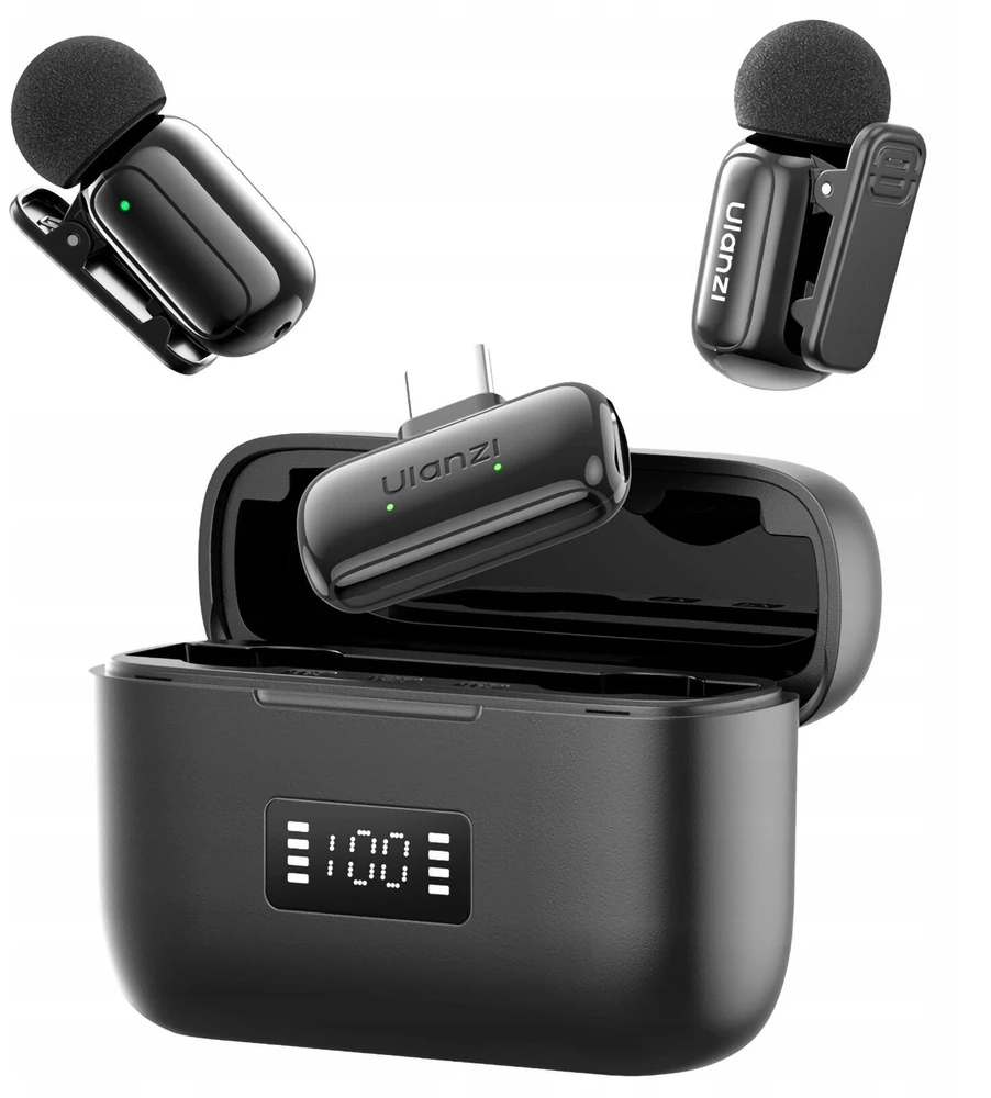 Mikrofono sistema - ULANZI A30 Tiny Mic USB-C bevielis, 2 siųstuvai, triukšmo slopinimas