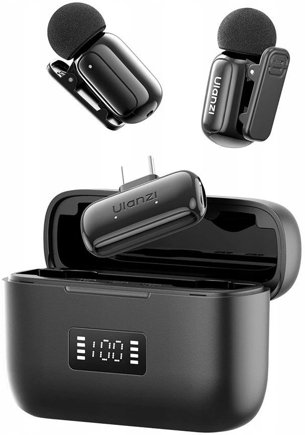 Mikrofono sistema - ULANZI A30 Tiny Mic USB-C bevielis, 2 siųstuvai, triukšmo slopinimas