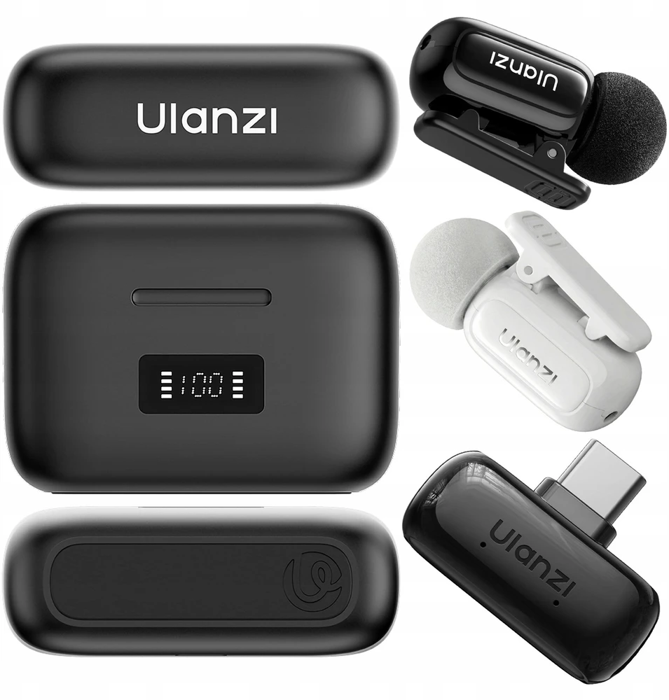 Mikrofono sistema - ULANZI A30 Tiny Mic USB-C, 2 siųstuvai, 50m nuotolis