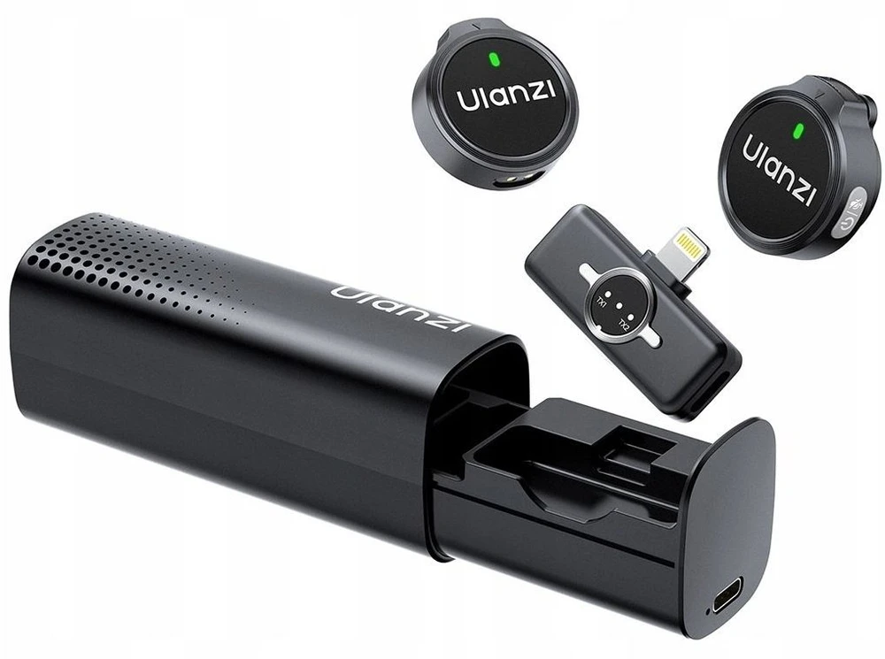 Mikrofonas - ULANZI A30 Tiny Mic USB-C Wireless System 2 Transmitters Juodas