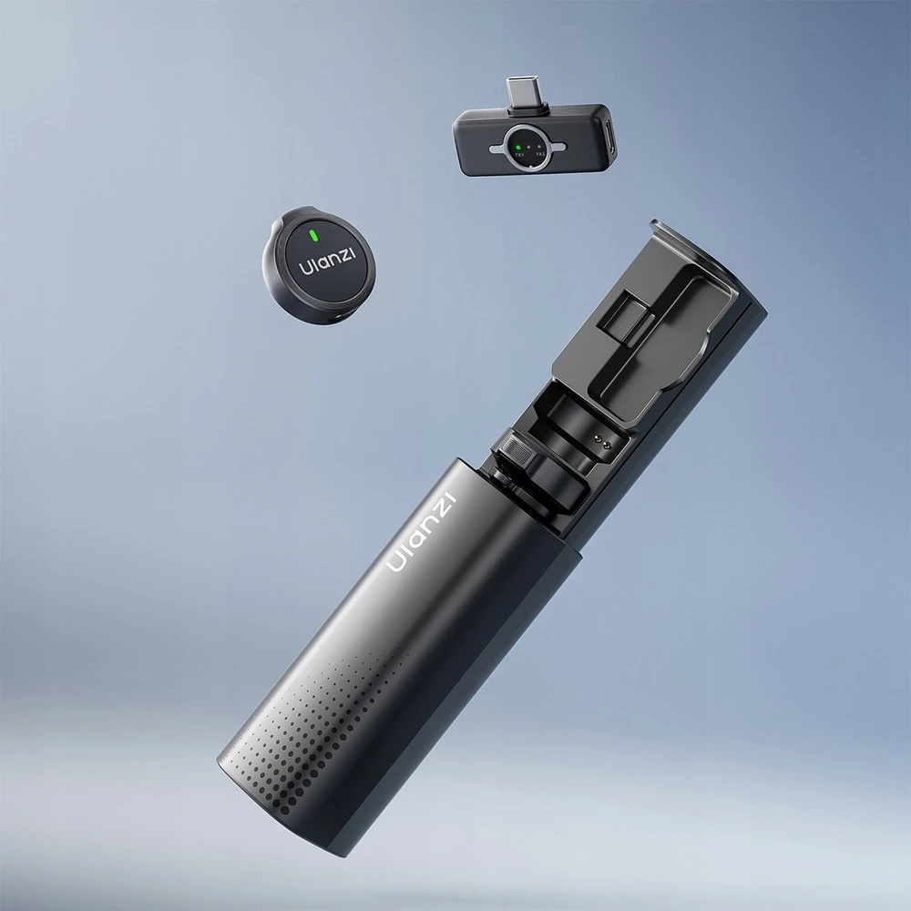Mikrofono sistema - ULANZI A30 Tiny Mic USB-C bevielis, 2 siųstuvai, 50m nuotolis