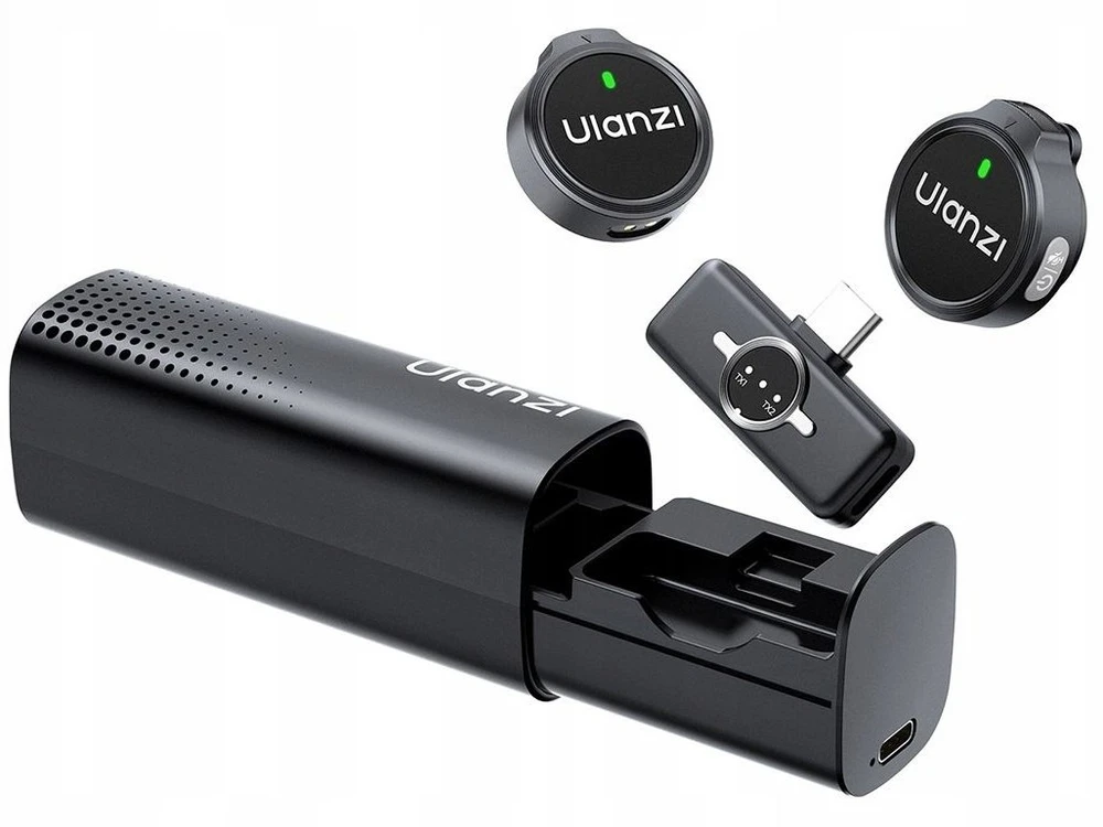 Mikrofono sistema - ULANZI A30 Tiny Mic USB-C bevielis, 2 siųstuvai, 50m nuotolis