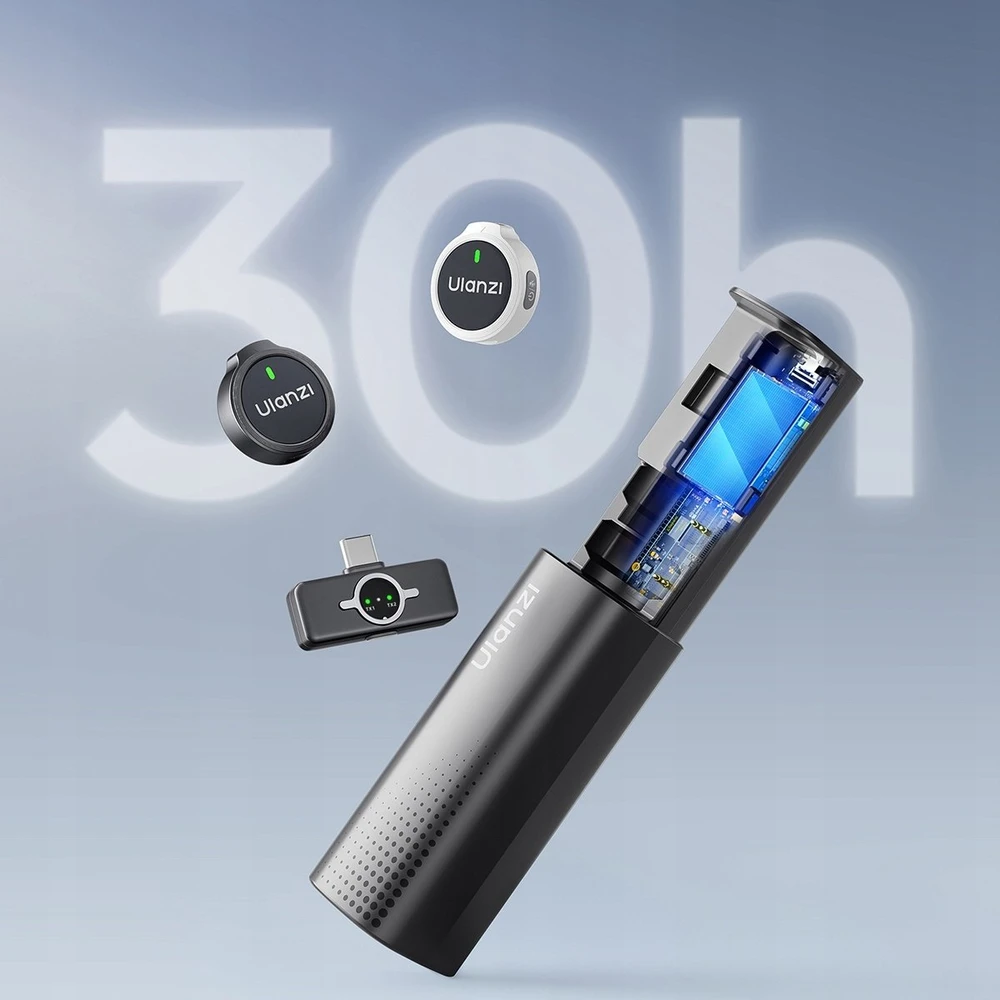 Mikrofono sistema - ULANZI A30 Tiny Mic USB-C, 50m nuotolis, triukšmo mažinimas