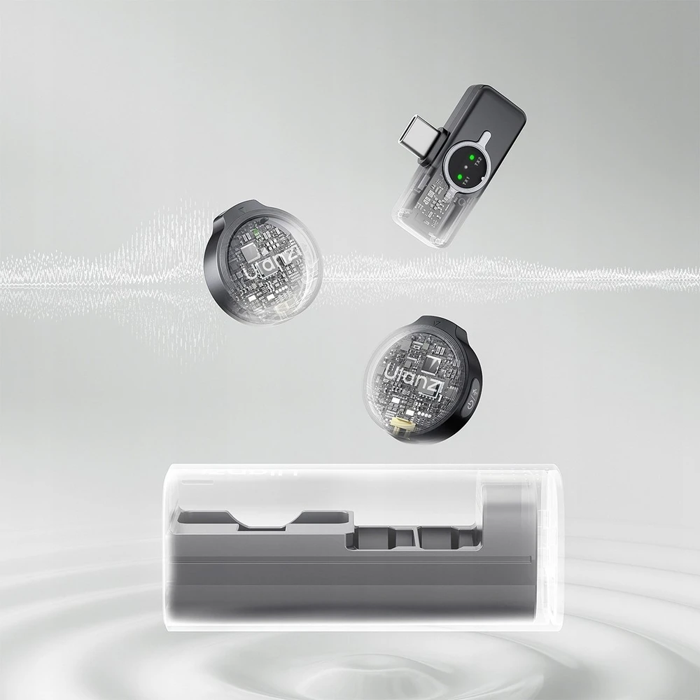 Mikrofono sistema - ULANZI A30 Tiny Mic USB-C bevielis, 2 siųstuvai, 50m nuotolis