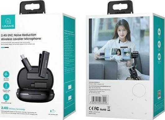 USAMS belaidis prisegamas mikrofonas ENC 2.4G USB-C ZB243MKF01 (US-ZB243)