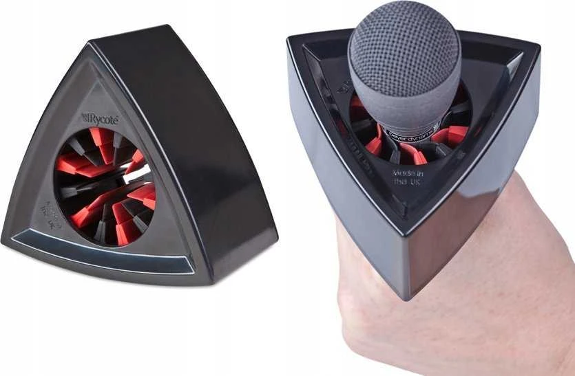 Mikrofono Rycote vienvietis trikampis juoda velevele
