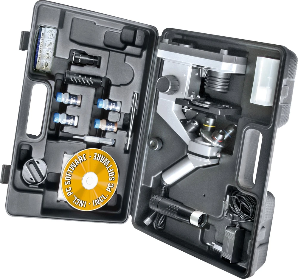 Mikroskopas BRESSER JUNIOR 40X-1024X su dėklu