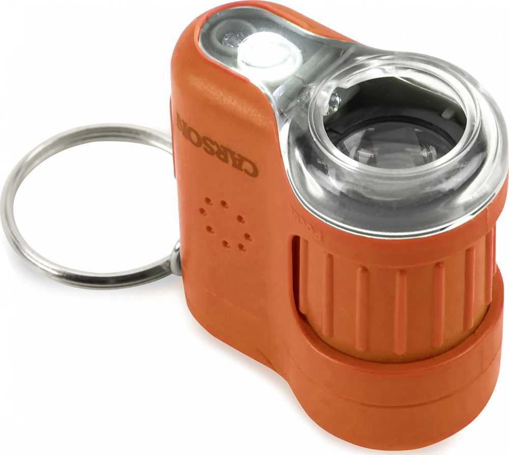 Carson MicroMini 20x kišeninis mikroskopas su UV spinduliais ir LED žibintuvėliu