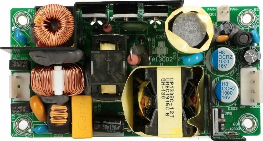 MikroTik UP1302C-12 maitinimo plokštė su komponentais