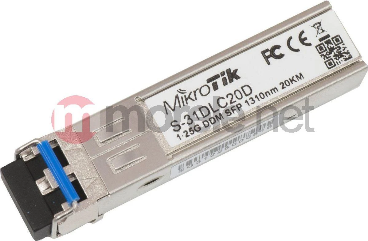 Šakotuvas MIKROTIK MT S-31DLC20D MikroTik S-31DLC20D 1.25G SFP LX-LC (SM) 1310nm 20km DDM for RB260x,RB2011x,CCRx