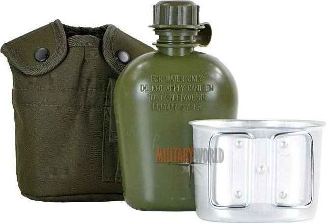 Mil-Tec US plastikine gertuve su deklu ir puodeliu Olive