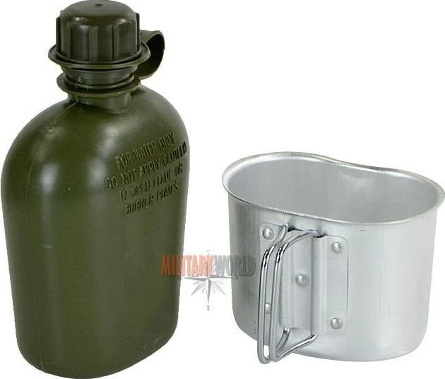 Mil-Tec US plastikine gertuve su deklu ir puodeliu Olive