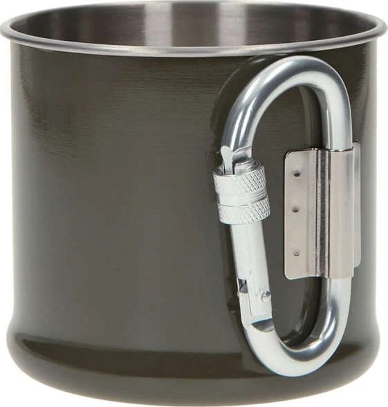 Mil-Tec Metalinis puodelis su karabinu 500 ml žalia