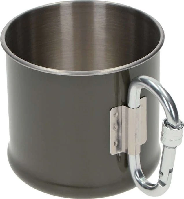 Mil-Tec Metalinis puodelis su karabinu 500 ml žalia