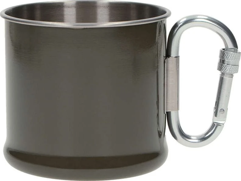 Mil-Tec Metalinis puodelis su karabinu 500 ml žalia