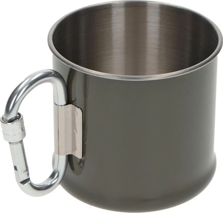 Mil-Tec Metalinis puodelis su karabinu 500 ml žalia