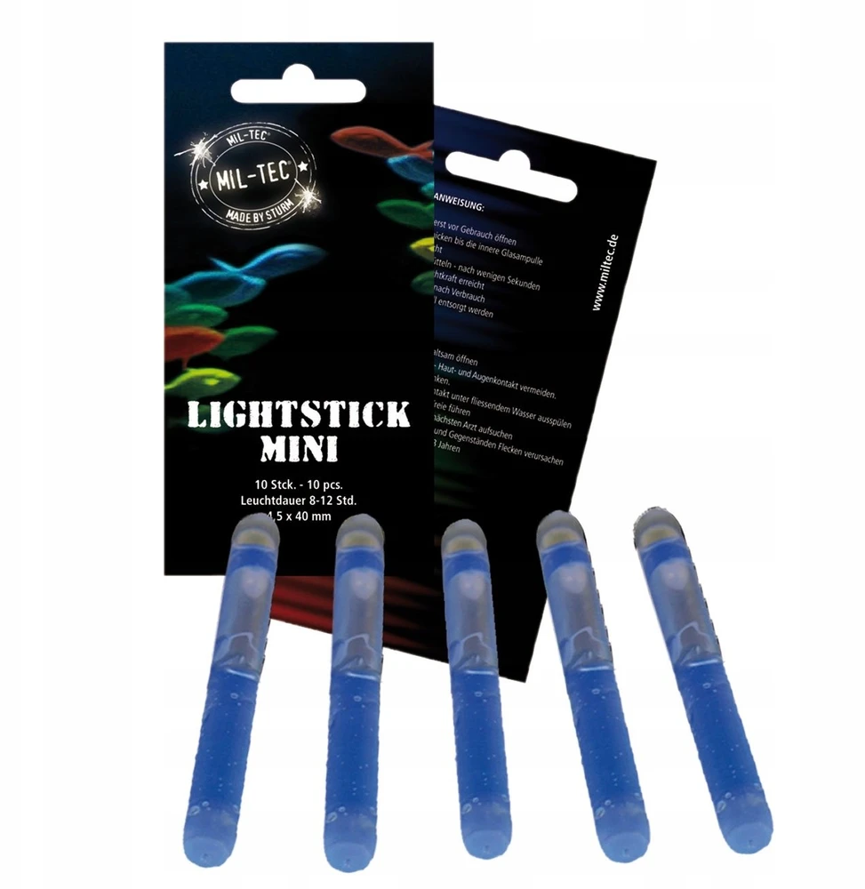 Mil-tec Lightstick Mini 4 cm Mėlyna 10 vnt