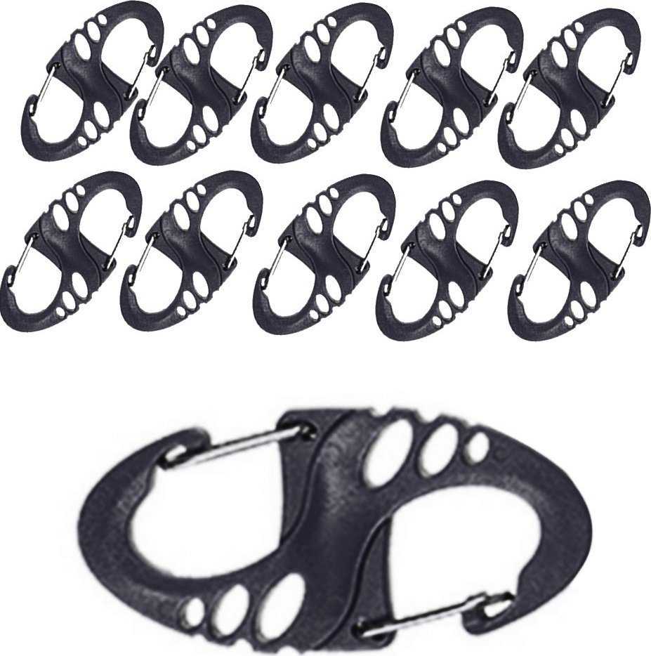 Mil-Tec S-Hook snap hook set - Juodas