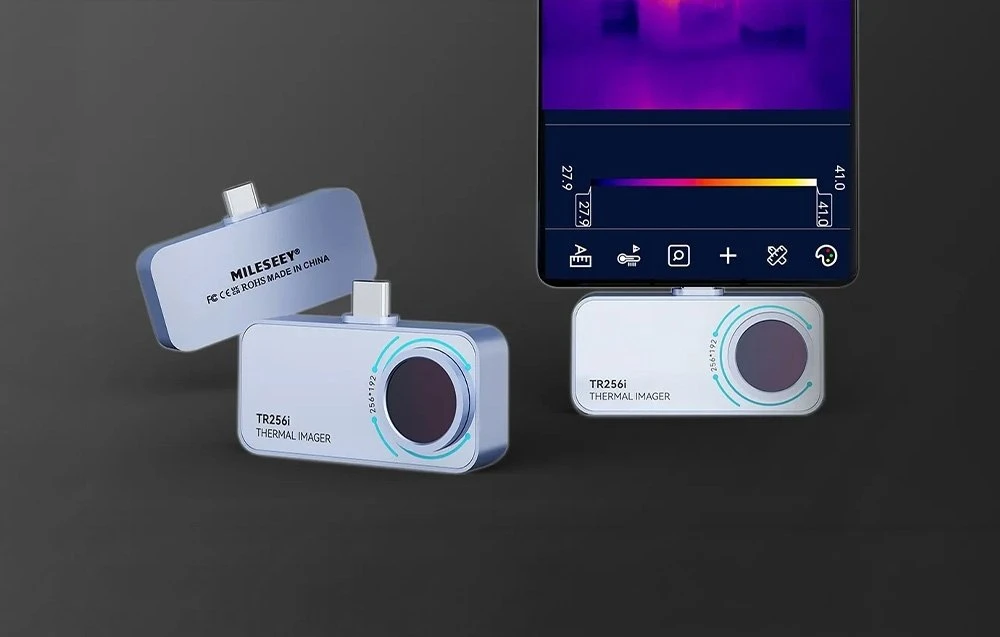 Termovizorinė Kamera - Mileseey TR256i 256×192 Rezoliucija, -15°C iki 600°C, USB-C, Juoda