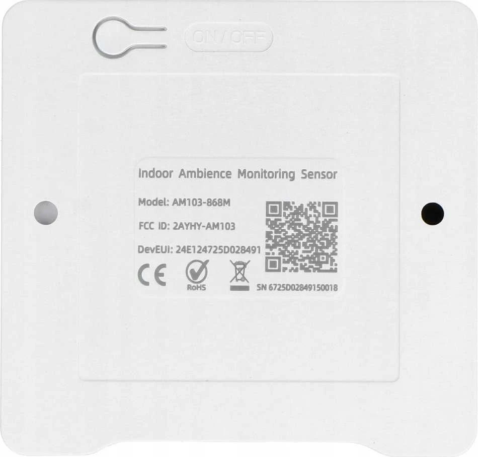 Intelektualus IP30 LoRaWAN oro kokybės jutiklis - baltas - Milesight AM103-868M