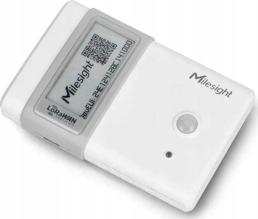 MILESIGHT Milesight AM107 LoRaWAN 7in1 patalpų aplinkos stebėjimo jutiklis Matavimai: Temperatūra Drėgmė Co2 Slėgis Judesio Šviesos intensyvumas TVOC ekranas E-Ink Baterija