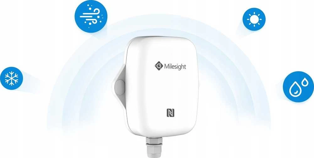 Išmanusis IP67 LoRaWAN temperatūros ir drėgmės jutiklis – baltas – Milesight EM300-TH-868M