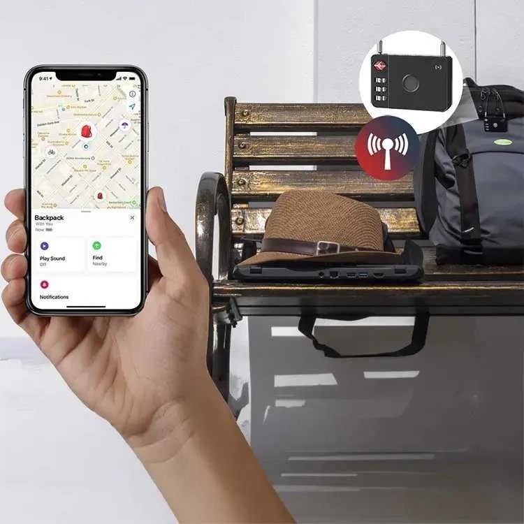MiLi GPS Bluetooth MiLock Tracker HD-P16-L (tik Apple) bagažo užraktas juodos spalvos