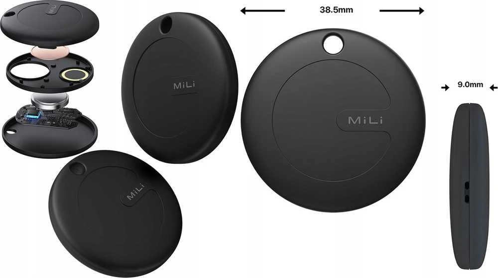 MiLi GPS Bluetooth MiTag Tracker HD-P16 Android + keyring juodos spalvos