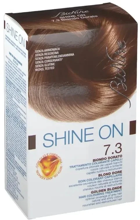 BioNike Shine On Permanent Hair Dye 7.3 Golden BLonde, 145 ml