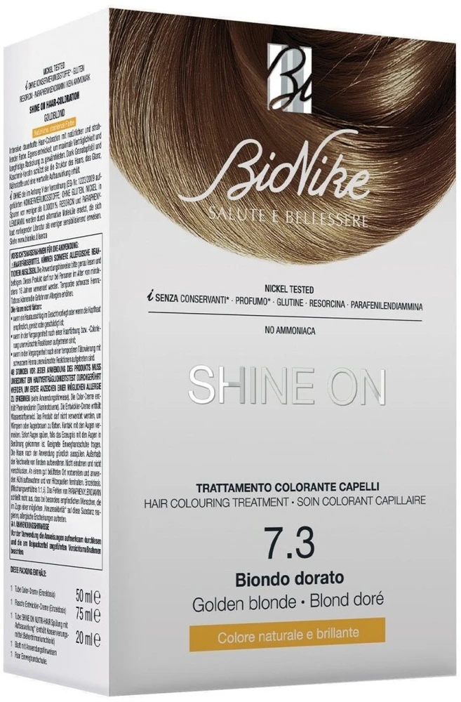 BioNike Shine On Permanent Hair Dye 7.3 Golden BLonde, 145 ml