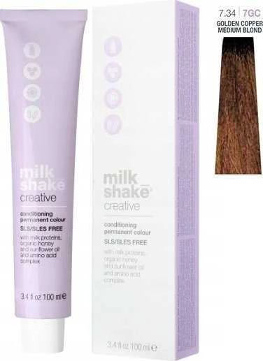 Milk Shake Milk_Shake Creative Permanent Color 7.34 Copper Golden Medium Skirtas šviesiems plaukams, 100 ml