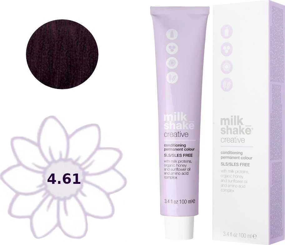 Milk Shake Creative 4.614RA dažų tūbelė ir atspalvio pavyzdys