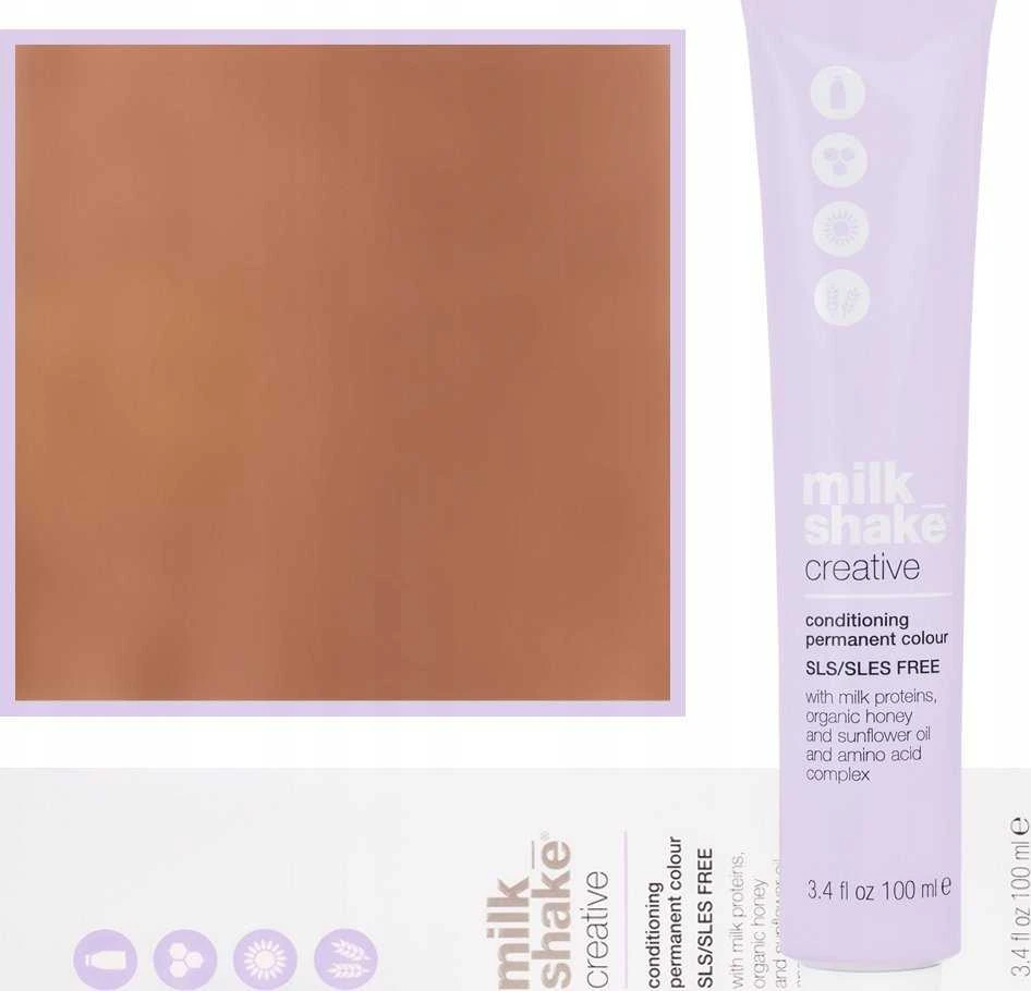 „Milk Shake Creative“ ilgalaikiai plaukų dažai be SLS/SLES, 9.849BC, labai šviesiai blondiniška vario kaštono spalva, 100 ml