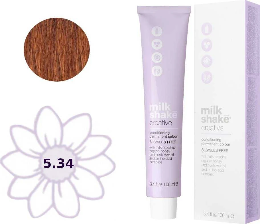 Milk Shake Milk_Shake Creative Permanent Color 5.34 Golden Copper šviesiai rudas, 100 ml