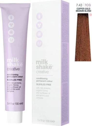 Milk Shake Milk_Shake Creative Permanent Color 7.43 Copper Golden Medium Blond, 100 ml